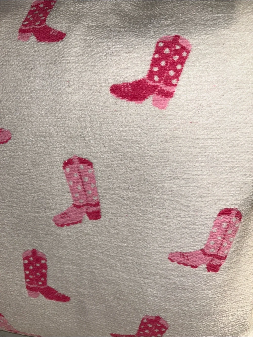 C&C California Pink Boot Pattern Accent Pillow on Cream